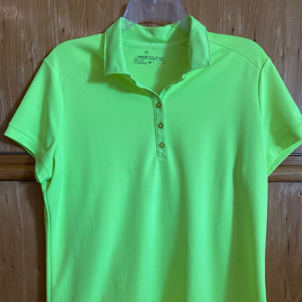 Women’s neon sour apple yellow/green Nike Golf polo